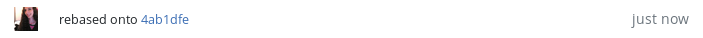 Screenshot of a rebase triggered by a maintainer: attribute incorrectly given to contributor
